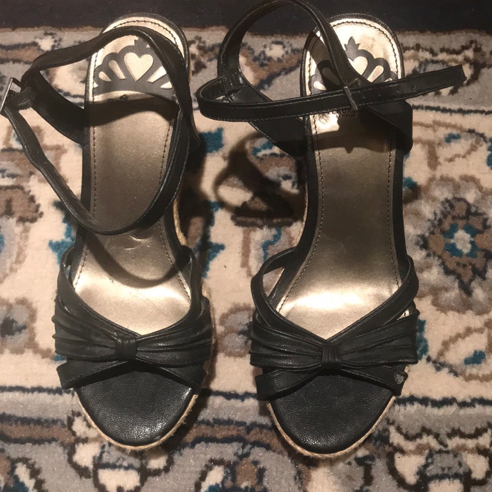 Black wedge sandals/heels!